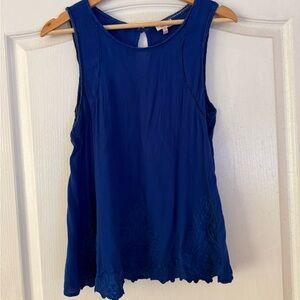 Blue Sleeveless Blouse